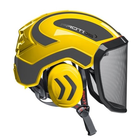 Pfanner Protos Integral ARBORIST Helmet - Yellow and Grey 15551
